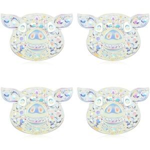 BNWT KMEOSCH 2 Pairs Plastic Bling Pig Head Earrings Studs for Sensitive Ears
